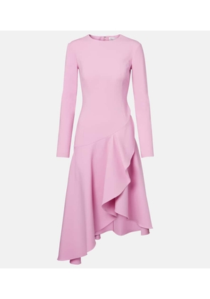 Oscar de la Renta Asymmetric wool-blend cocktail dress