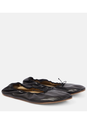 The Row Leather ballet flats
