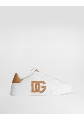 Dolce & Gabbana Portofino Light Strobel Sneakers In Nappa Calfskin - Man Sneakers White 40