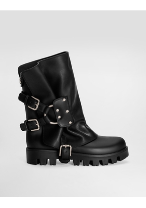 Dolce & Gabbana Rubber And Calfskin Ankle Boots - Woman Boots And Booties Black 38