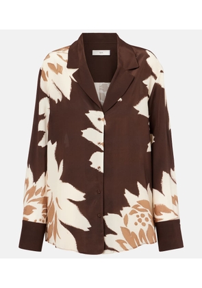 SIR Floral silk satin shirt