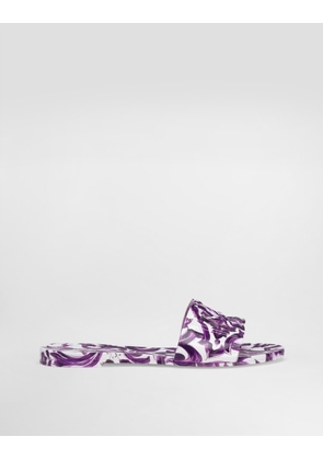 Dolce & Gabbana Majolica-print Rubber Slides - Woman Slides And Mules Multicolor 36