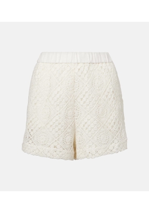 SIR Crochet high-rise cotton shorts