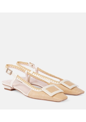 Roger Vivier Belle Vivier canvas slingback flats