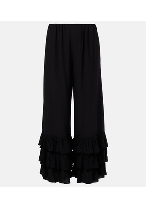 Chloe Layered crepe de chine wide-leg pants