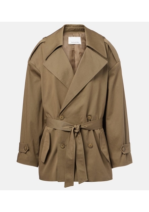 The Frankie Shop Zurich oversized cotton cropped trench coat