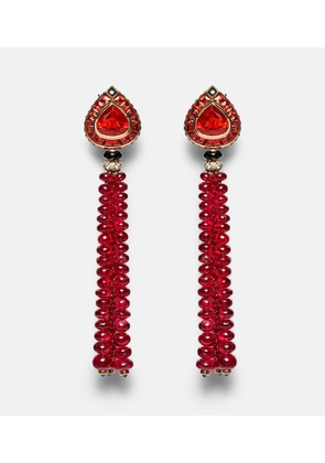 Marina B 18kt gold earrings with opal, sapphire, onyx, and diamonds