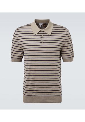 Loewe Knitted striped cotton-blend polo shirt