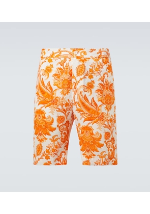 Etro Paisley linen Bermuda shorts