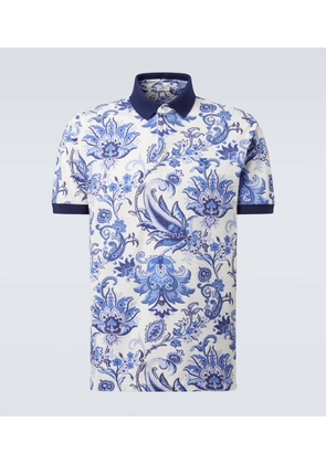 Etro Floral cotton pique polo shirt