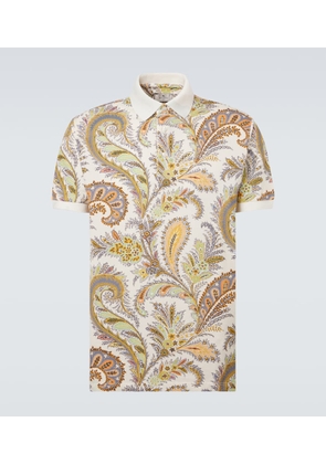 Etro Paisley cotton pique polo shirt