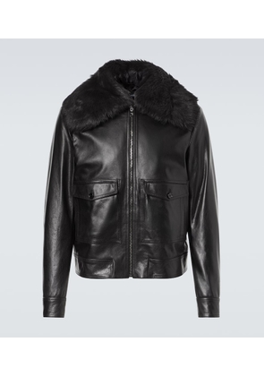 Dolce&Gabbana Shearling-trimmed leather jacket