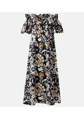 La DoubleJ Breakfast ruffled cotton poplin midi dress