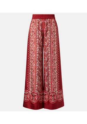 La DoubleJ Printed silk twill palazzo pants