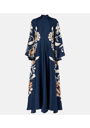 La DoubleJ Magnifico floral silk twill maxi dress