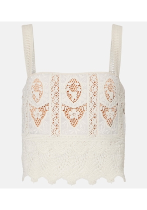 Johanna Ortiz Embroidered voile top