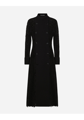 Dolce & Gabbana Double-breasted Cordonetto Lace And Wool Crêpe Coat - Woman Coats And Jackets Black 40