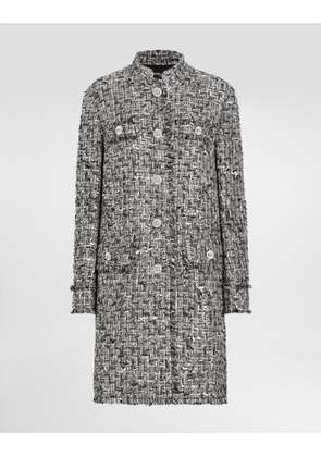 Dolce & Gabbana Single-breasted Raschel Tweed Coat - Woman Coats And Jackets Multicolor 40