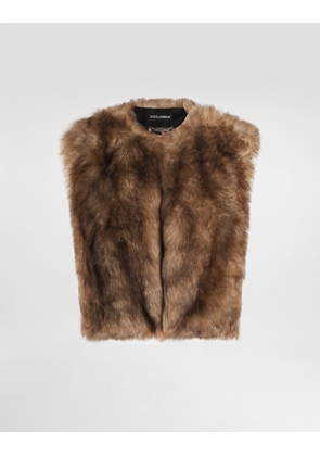 Dolce & Gabbana Fur Vest - Woman Coats And Jackets Multi-colored 38