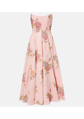 Markarian Floral linen corset dress