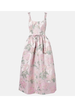 Markarian Apple floral brocade corset dress