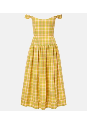 Markarian Giorgia checked cotton midi dress