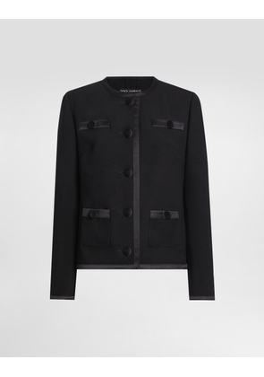 Dolce & Gabbana Single-breasted Jacket In Double Crêpe - Woman Coats And Jackets Black 44