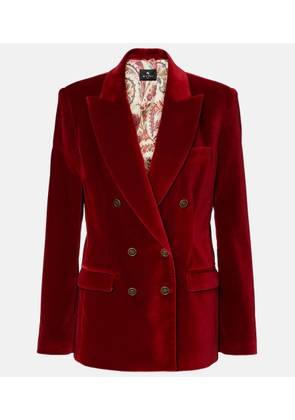 Etro Double-breasted cotton velvet blazer