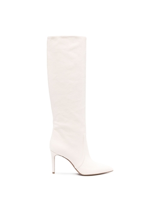 Paris Texas Ladies White Stiletto 85mm Leather Boots