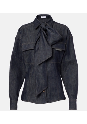 Brunello Cucinelli Bow-tie cotton blouse