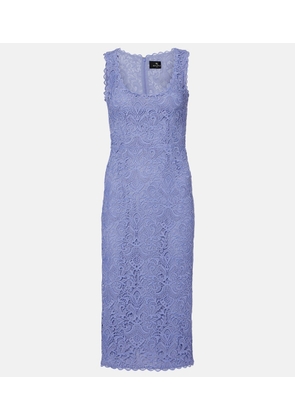 Etro Macrame scalloped midi dress