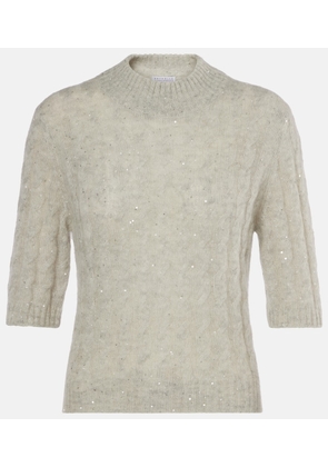 Brunello Cucinelli Sequined cable-knit sweater