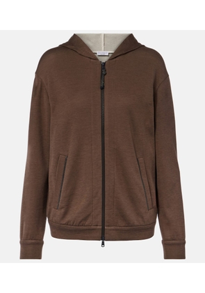 Brunello Cucinelli Cotton and silk zip-up hoodie