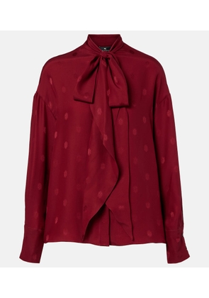 Etro Jacquard silk crepe de chine blouse