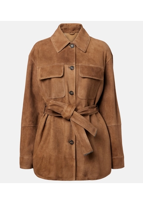 Brunello Cucinelli Belted suede field jacket