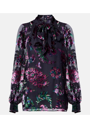 Etro Printed tie-neck blouse