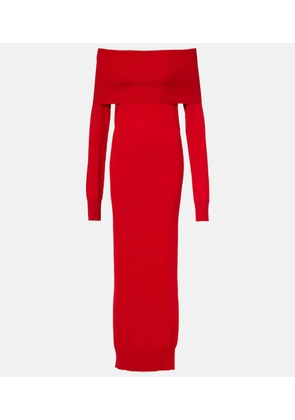 Stella McCartney Off-shoulder virgin wool maxi dress