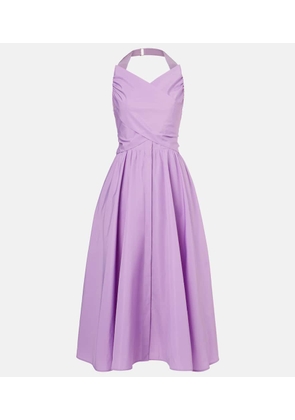 Patou Gathered faille midi dress