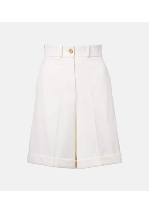 Patou High-rise cotton gabardine Bermuda shorts