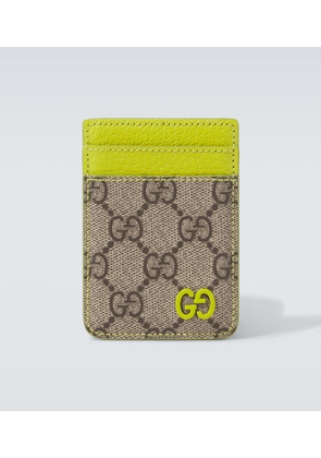 Gucci GG Canvas and leather card holder