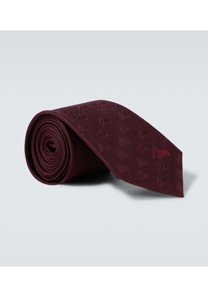 Gucci Embroidered logo silk jacquard tie