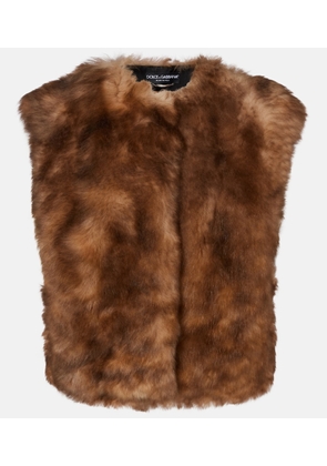 Dolce&Gabbana Cropped shearling vest