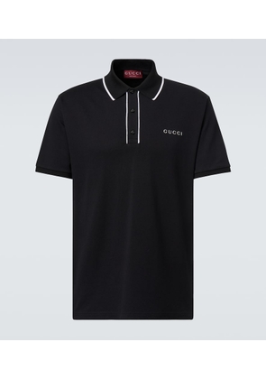 Gucci Logo cotton-blend pique polo shirt