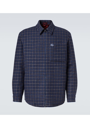 Gucci Double G plaid wool-blend overshirt