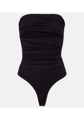 Agolde Gwyneth ruched open-back bodysuit