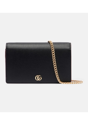 Gucci GG Petite Marmont leather wallet on chain