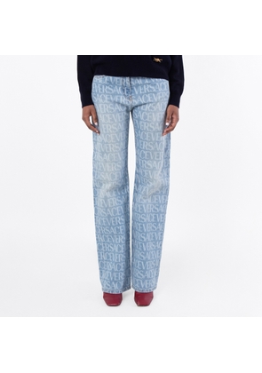 Versace All Over Monogram Denim Jeans
