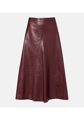 Fforme Leather midi skirt