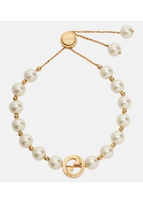 Gucci Interlocking G faux pearl bracelet