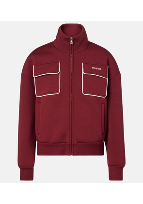 Gucci Logo jersey zip-up sweatshirt
